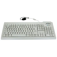 Clavier rétroéclairé étanche pleine grandeur avec fil Clean Glow de Seal Shield - Blanc - Anglais