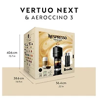 Machine à café/espresso Nespresso Vertuo Next Premium par Breville avec Aeroccino - Noir classique