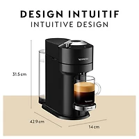 Machine à café/espresso Nespresso Vertuo Next Premium par Breville avec Aeroccino - Noir classique