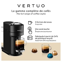 Machine à café/espresso Nespresso Vertuo Next Premium par Breville - Noir classique
