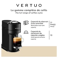 Machine à café/espresso Nespresso Vertuo Next Premium par Breville - Noir classique