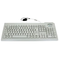 Seal Shield Clean Wired Full Size Waterproof Keyboard with Quick Connect - White - English