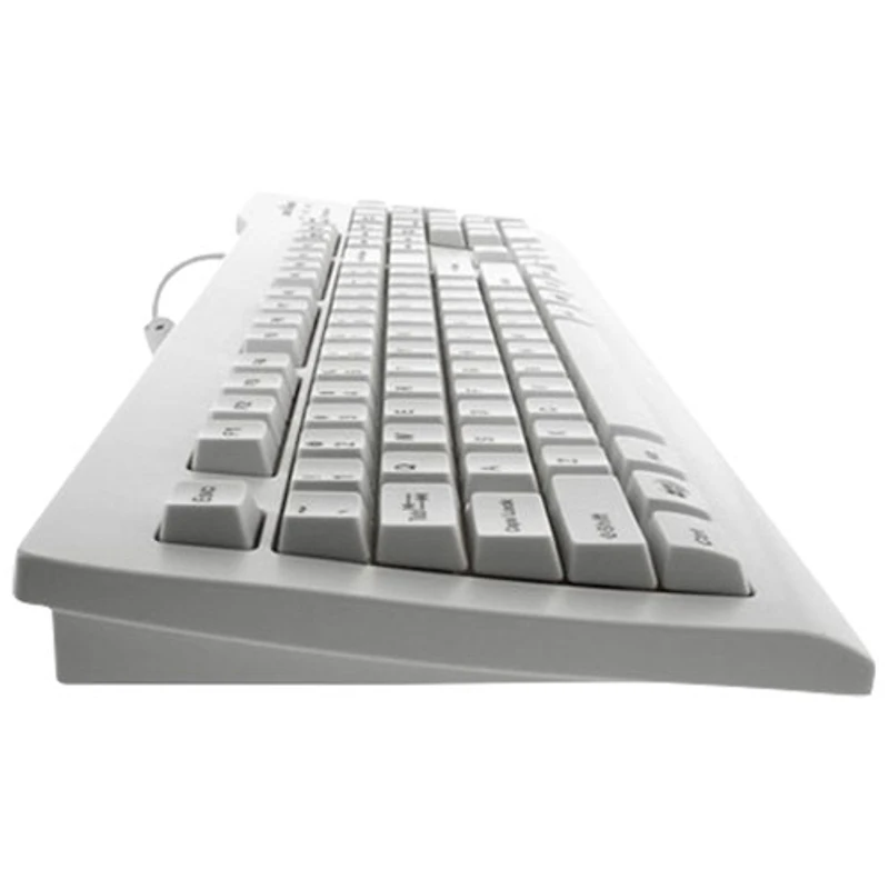Seal Shield Clean Wired Full Size Waterproof Keyboard with Quick Connect - White - English