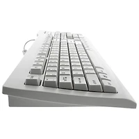 Seal Shield Clean Wired Full Size Waterproof Keyboard with Quick Connect - White - English