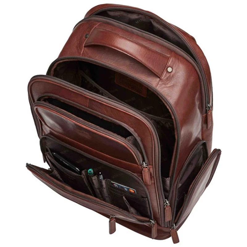 Sac à dos Buffalo de Mancini pour portable de 15,6 po - Brun