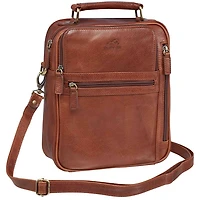 Mancini Arizona Leather Large Crossbody Bag - Cognac