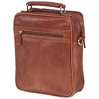Mancini Arizona Leather Large Crossbody Bag - Cognac