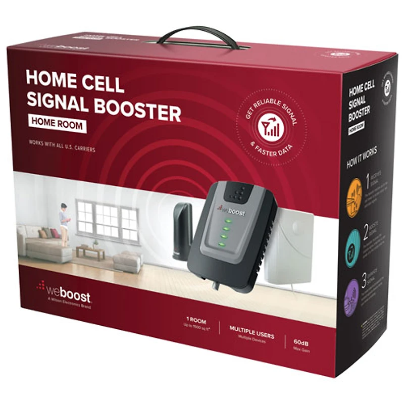 Amplificateur de signal cellulaire intérieur HomeRoom de weBoost (652120) - Noir