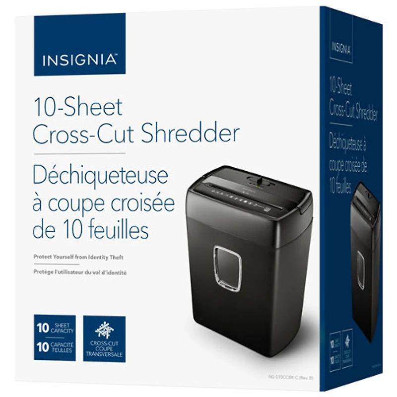 Déchiqueteuse à coupe croisée de 10 feuilles d'Insignia (NS-S10CCBK-C) - Seulement à Best Buy