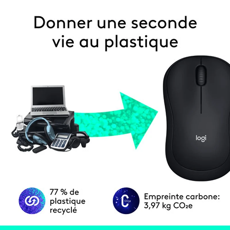 Souris optique sans fil M185 de Logitech - Noir