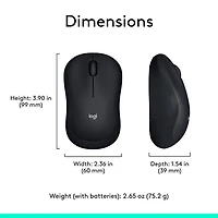 Souris optique sans fil M185 de Logitech - Noir