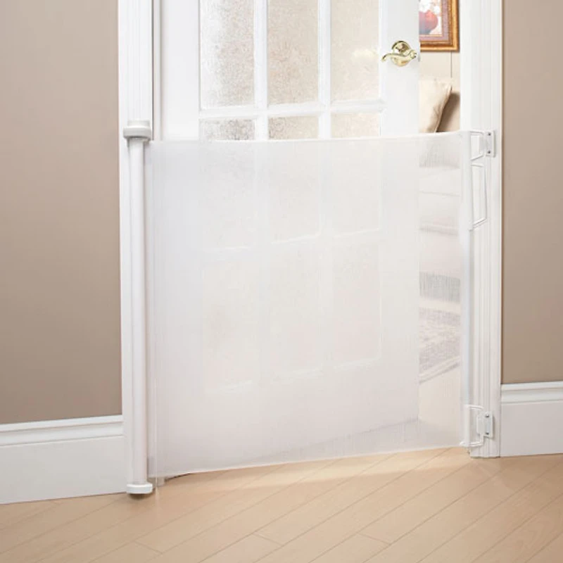 Bily Retractable Hardware Mounted Safety Gate - White