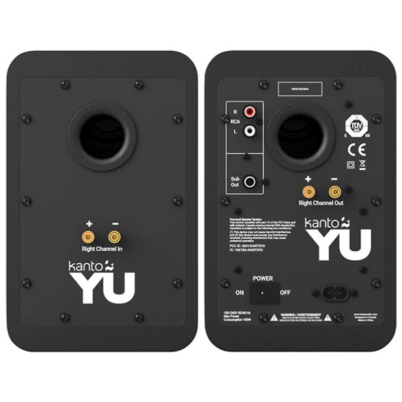 Kanto YU 140-Watt Bookshelf Speaker - Pair - Matte Black Vinyl - Only at Best Buy