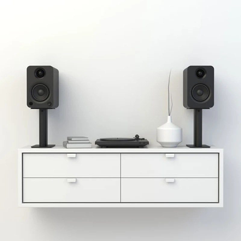 Kanto YU 140-Watt Bookshelf Speaker - Pair - Matte Black Vinyl - Only at Best Buy