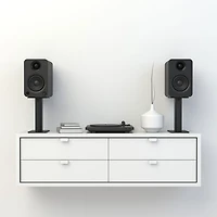 Kanto YU 140-Watt Bookshelf Speaker - Pair - Matte Black Vinyl - Only at Best Buy