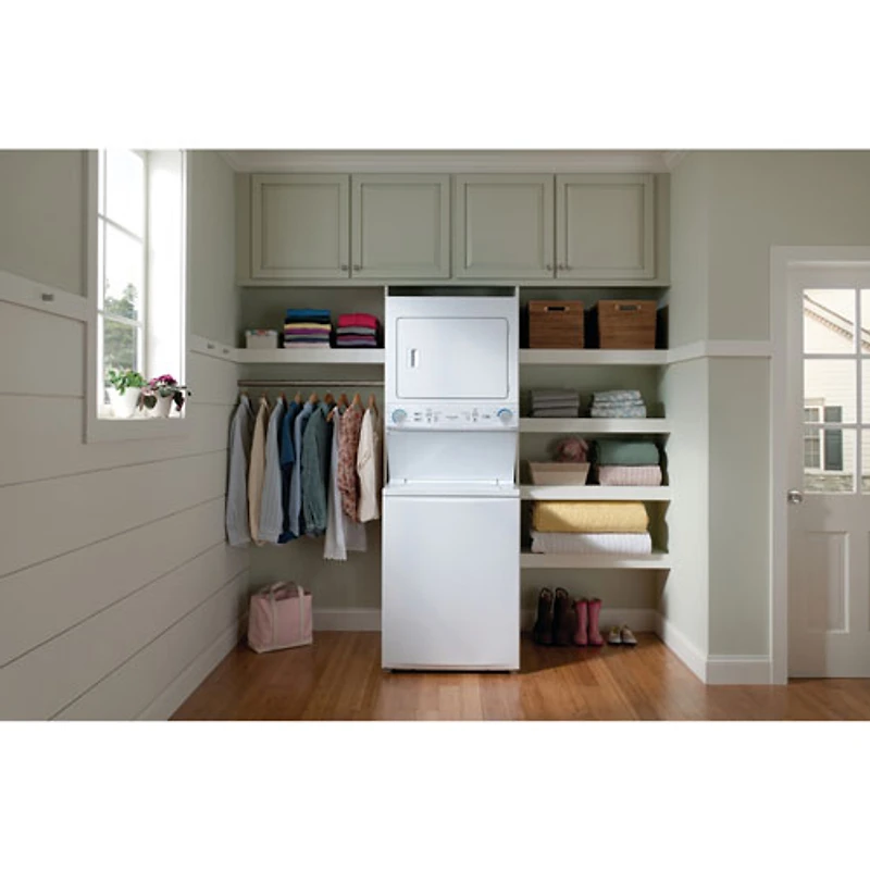 Frigidaire 4.5Cu.Ft. Electric Agitator Washer & 5.6Cu.Ft. Dryer Laundry Centrewith Quck wash & Dry (FLCE752CAW) - White