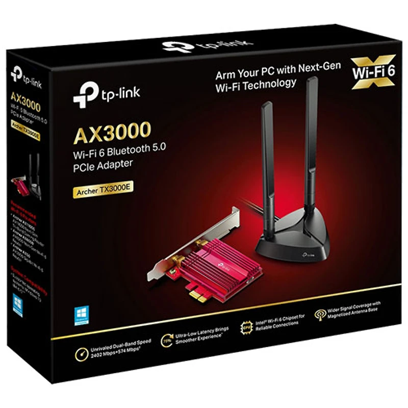 Adaptateur PCIe Bluetooth 5.0 Wi-Fi 6 AX3000 de TP-Link