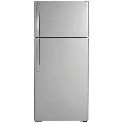 GE 28" Top Freezer Refrigerator (GTE17GSNRSS) - Stainless Steel - Open Box - Perfect Condition