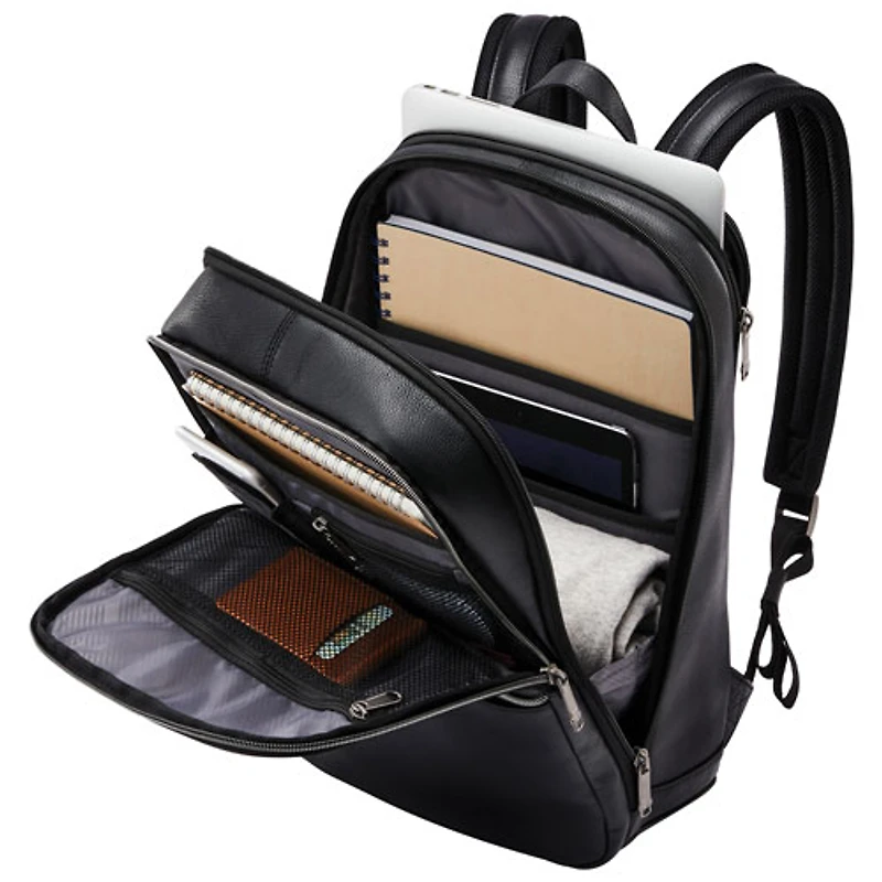 Samsonite Classic Leather 14.1" Laptop Commuter Backpack - Black