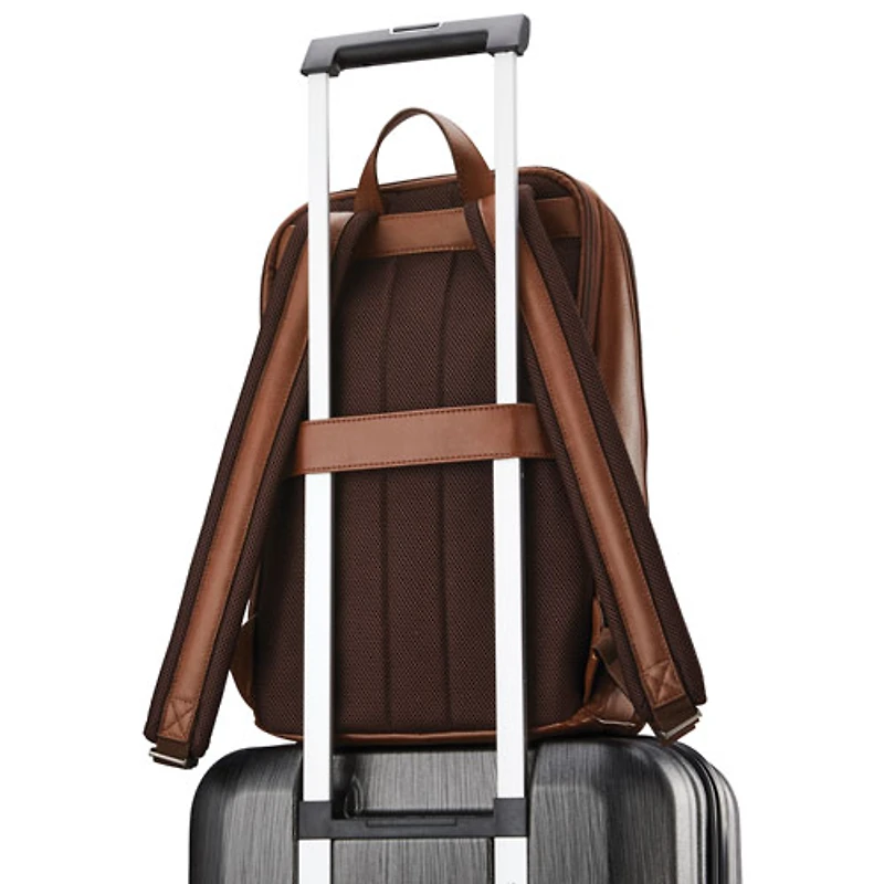 Sac Classic Leather de Samsonite pour portable de 14,1 po - Cognac