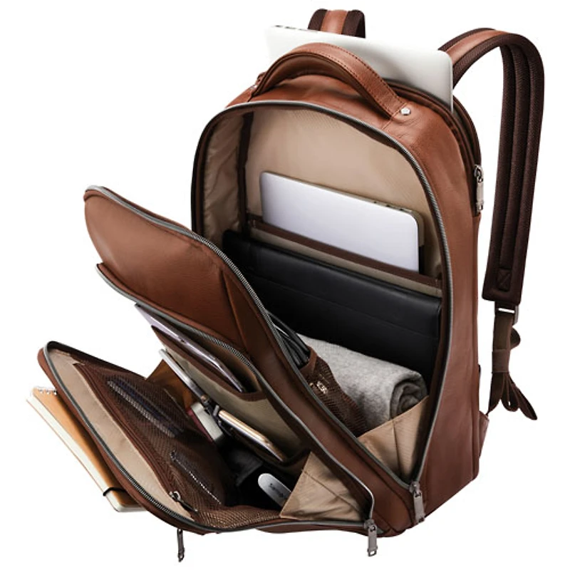 Sac à dos Classic Leather de Samsonite pour portable de 15,6 po - Cognac