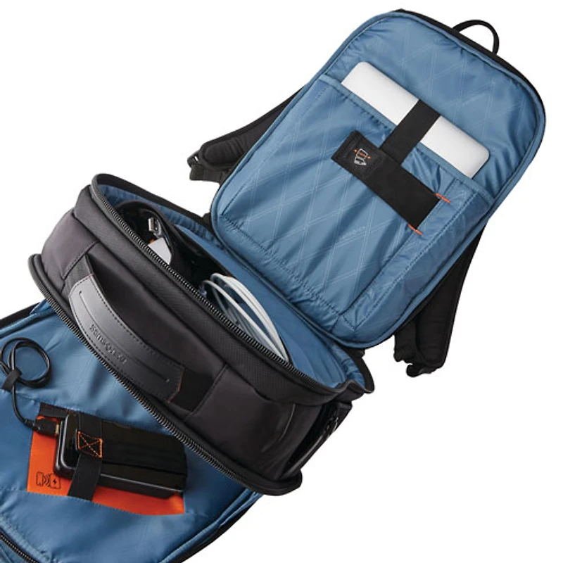 Sac à dos mince Pro de Samsonite pour portable de 15,6 po - Noir/Gris ombragé