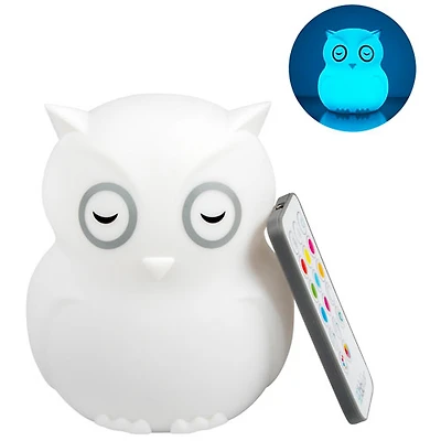 Veilleuse portative en silicone en forme de hibou avec télécommande Hibu de Bbluv
