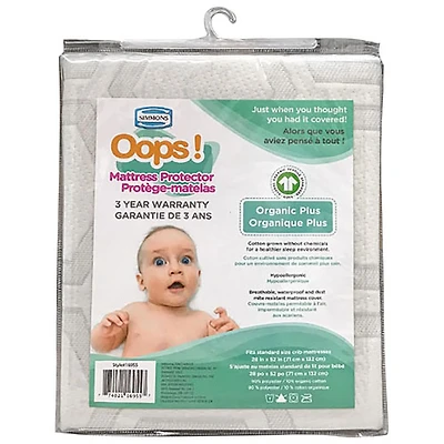 Simmons Oops! Organic Plus Crib Mattress Protector