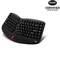 Open Box - Adesso Tru-Form Media 3150 Wireless Ergonomic Keyboard with Trackball - (WKB-3150UB)