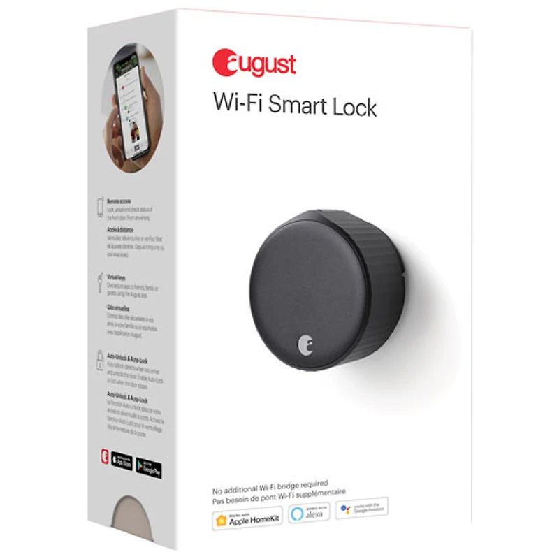 Serrure intelligente Wi-Fi d'August (4e génération) - Noir mat