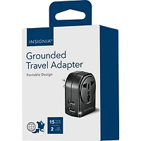 Insignia Grounded Travel Adapter - Black - Only at Best Buy
