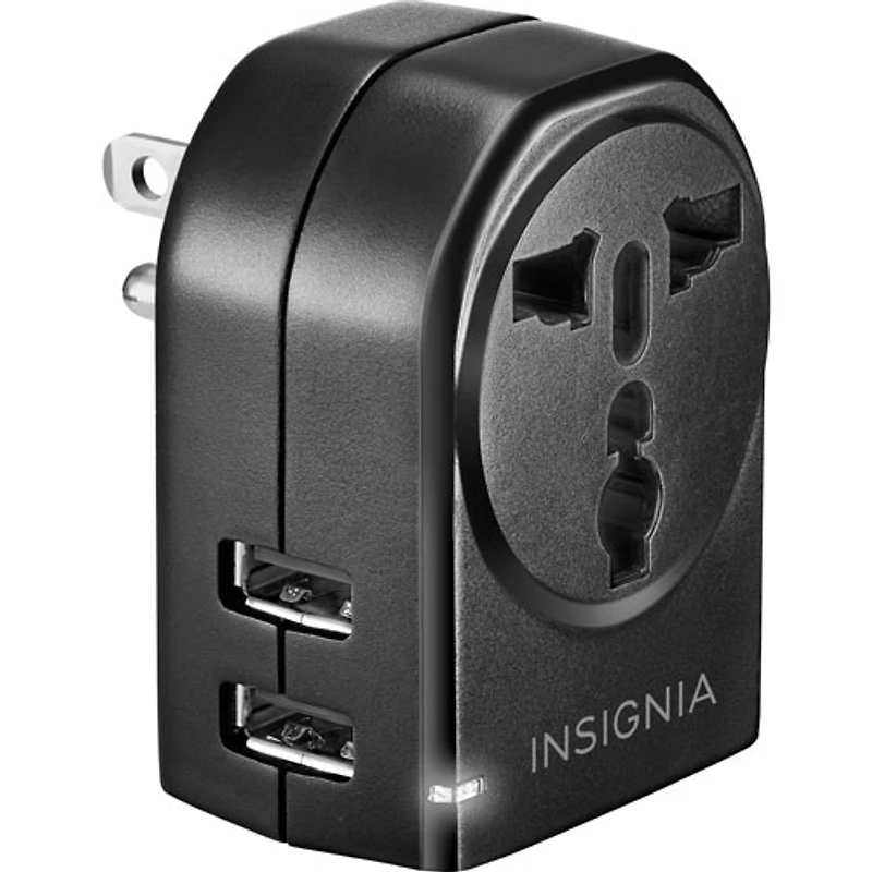Insignia Grounded Travel Adapter - Black - Only at Best Buy