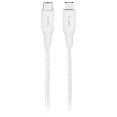 Insignia Apple MFi Certified 1.2m (4 ft.) Braided Lightning to USB-C Cable - Moon Grey - Only at Best Buy