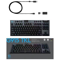 Logitech G915 TKL LIGHTSPEED Wireless Backlit Mechanical Tactile Gaming Keyboard - Carbon