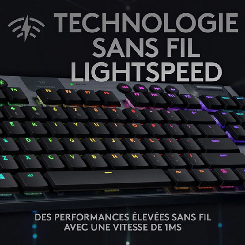 Logitech G915 TKL LIGHTSPEED Wireless Backlit Mechanical Tactile Gaming Keyboard - Carbon