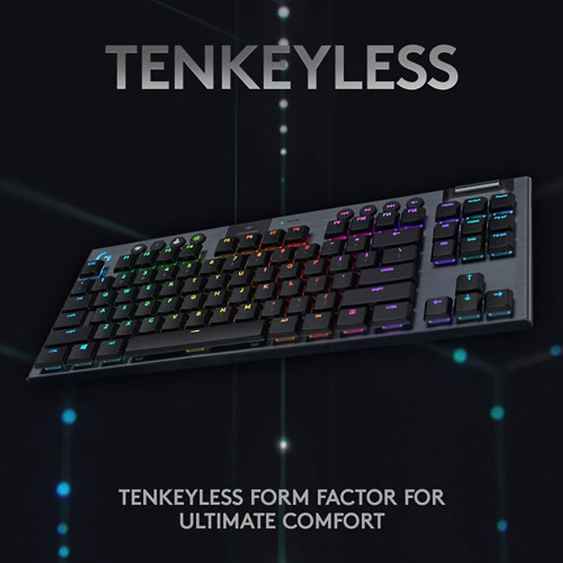 Logitech G915 TKL LIGHTSPEED Wireless Backlit Mechanical Tactile Gaming Keyboard - Carbon