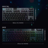 Logitech G915 TKL LIGHTSPEED Wireless Backlit Mechanical Tactile Gaming Keyboard - Carbon