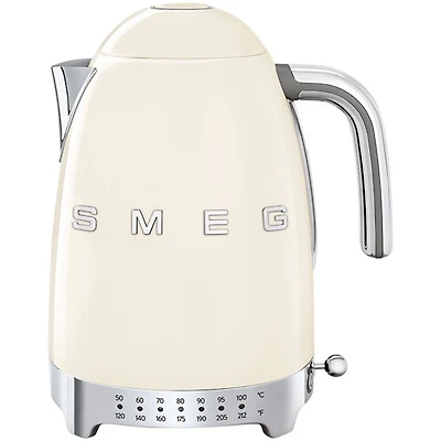 Bouilloire électrique programmable de la gamme Années 50 de Smeg - 1,7 l - Crème