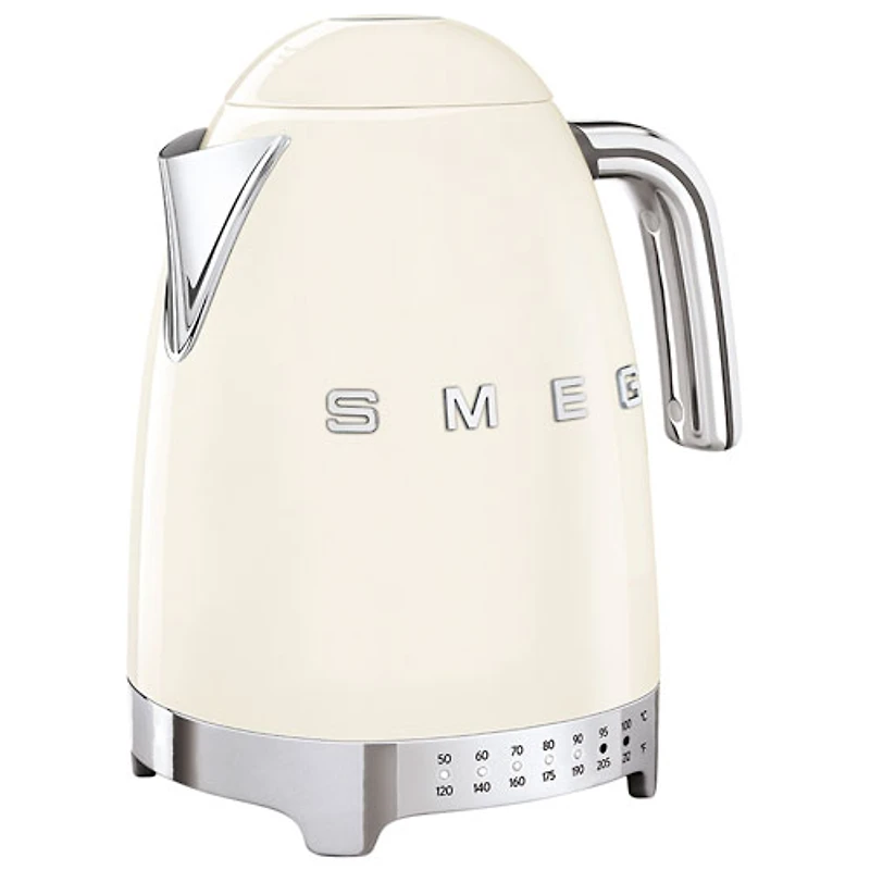 Bouilloire électrique programmable de la gamme Années 50 de Smeg - 1,7 l - Crème
