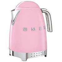 Bouilloire électrique programmable de style années 50 de Smeg - 1,7 L - Rose