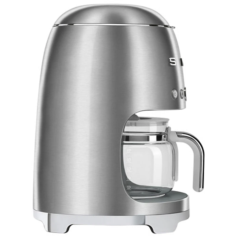 Cafetière à filtre programmable de style années 50 de Smeg - 10 tasses - Acier inoxydable