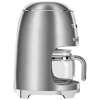 Cafetière à filtre programmable de style années 50 de Smeg - 10 tasses - Acier inoxydable