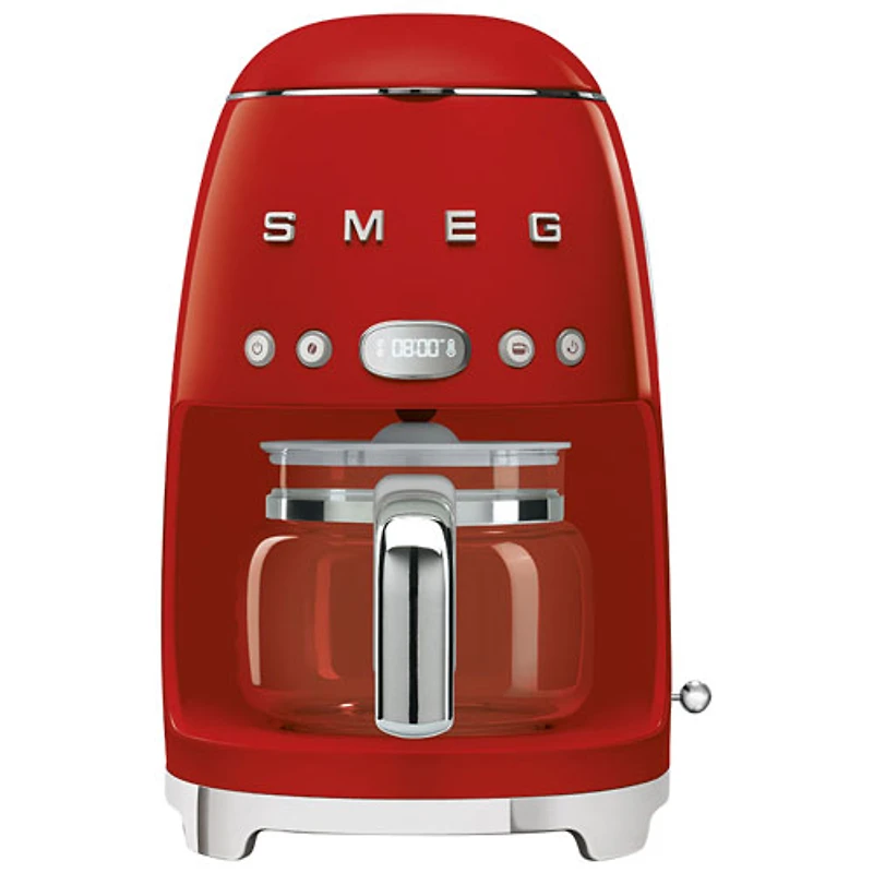 Cafetière à filtre programmable de style années 50 de Smeg - 10 tasses - Rouge