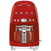 Cafetière à filtre programmable de style années 50 de Smeg - 10 tasses - Rouge