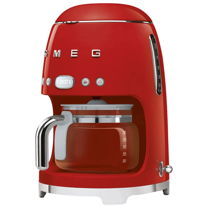 Cafetière à filtre programmable de style années 50 de Smeg - 10 tasses - Rouge