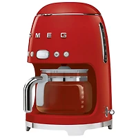 Cafetière à filtre programmable de style années 50 de Smeg - 10 tasses - Rouge