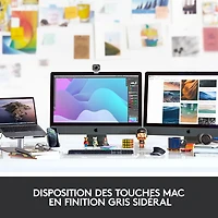 Logitech MX Keys Bluetooth Backlit Keyboard for Mac - Space Grey - Bilingual
