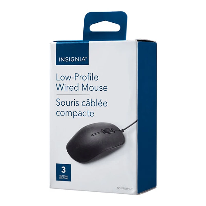 Insignia USB Wired Optical Mouse - Black