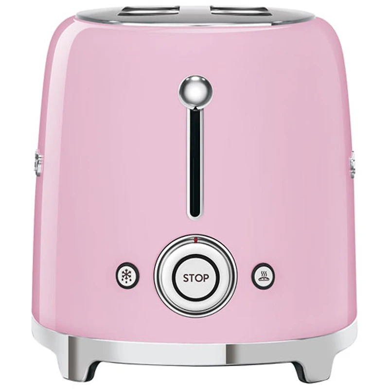 Grille-pain rétro des années 50 de Smeg - 2 tranches - Rose