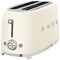 Smeg 50's Style Retro Long Slot Toaster - 4-Slice - Cream